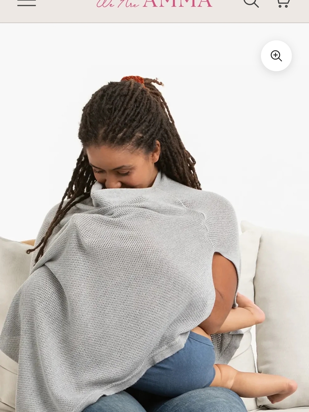 We Are Amma Cocoon - Light Gray Knit Nursing Cover